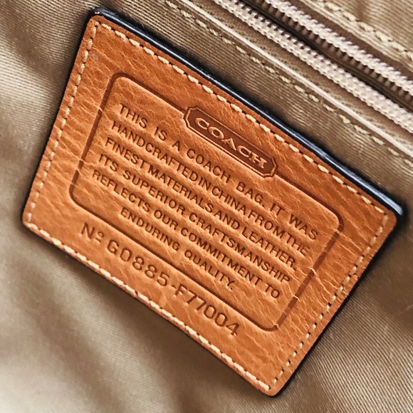 Coach Large Mini Signature Tote Khaki Tan Canvas Jacquard and Leather - Picture 4 of 16